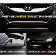 Защитная накладка на передний бампер c Led подсветкой - Тюнинг Hyundai iX35.