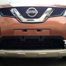 Комплект защитных накладок-протекторов на передний и задний бампер - Стайлинг Nissan X-Trail.