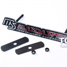 Хромированная эмблема - шильдик MazdaSpeed в решетку радиатора или бампера, на болтах. Размер 160 * 25 мм. Тюнинг МАЗДА.