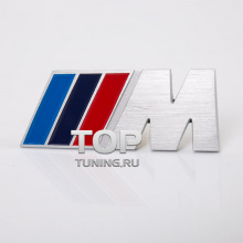 Самоклеящаяся металлическая эмблема - Модель M Power - Тюнинг BMW. Размер 83 * 31.