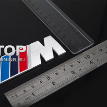 Самоклеящаяся металлическая эмблема - Модель M Power - Тюнинг BMW. Размер 83 * 31.