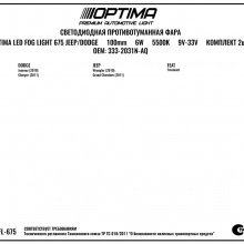9388 Светодиодные ПТФ Optima LED FOG LFL-675 - 100мм 