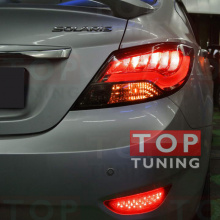 Задние тюнинг фонари Smoke на Hyundai Solaris