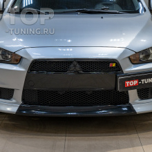 Центральная вставка XF на передний бампер Lancer 10 (дорест)