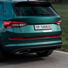 Полный комплект аэродинамического обвеса в стиле vRS для Skoda Kodiaq. В составе: юбка переднего бампера, задний диффузор с насадками, комплект дверных накладок 10824 Пакет дооснащения – Обвес RS – Тюнинг Skoda Kodiaq