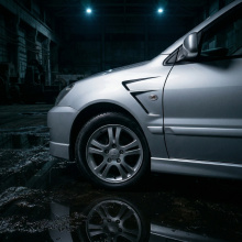 Передние крылья с жабрами на Mitsubishi Lancer 9 (IX)