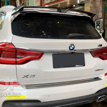 Спойлер GT на крышку багажника - Тюнинг БМВ Х3 G01 (2018+) АБС пластик / Простой монтаж без сверления крышки багажники / Под окраску или окрашенный в черный глянец (опция) Тюнинг спойлер GT для модернизации внешнего вида BMW X3 G01