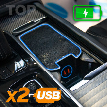 Беспроводная зарядка iCharger c USB портами для Volvo XC90, XC60, S90, V90