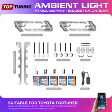 Атмосферная подсветка салона Ambient Light (18 в 1) - тюнинг Toyota Fortuner (2022-2024)