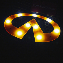 Гибкая светодиодная вставка под эмблему LED на Infiniti (190 х 95 mm)
