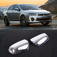 Хромированные накладки на зеркала для Mitsubishi Lancer X (2007+)