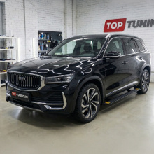 Выдвижные пороги ступени RRS для Geely Monjaro (KX11)