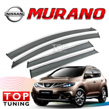 Дефлекторы с хромированной полосой на Nissan Murano 2 (Z51)