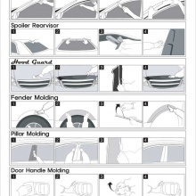 Тюнинг Хендай Соната 6 - хромированные ветровики на боковые окна - комплект 4 штуки - от производителя Auto Clover.