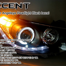 Передняя светодиодная оптика Auto Lamp Audi Style на Hyundai Solaris