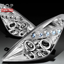 Передние фары с ангельскими глазками LED Type 1 Chrome на Toyota Celica T23