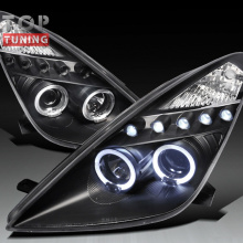 Передние фары с ангельскими глазками LED Type 1 Black на Toyota Celica T23