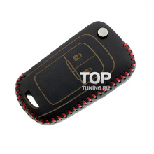 Кожаный чехол для ключей 2 кнопки на Chevrolet Cruze