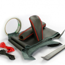 Кожаные оплетки руля, кпп, ручника на Subaru Forester 3