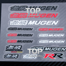 Комплект самоклеющихся эмблем-стикеров MUGEN - Тюнинг Honda Accord, Civic, Fit, Jazz и др.