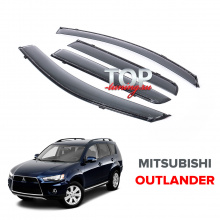 Дефлекторы на окна Well Visors BLACK Line на Mitsubishi Outlander 2