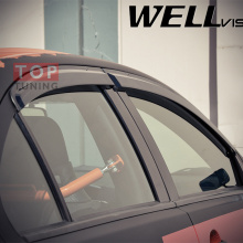 6243 Дефлекторы на окна Well Visors Premium на Mitsubishi Lancer 10 (X)