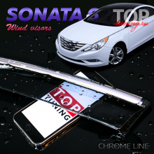 Дефлекторы на окна Well Visors Chrome Line на Hyundai Sonata 6 (YF)