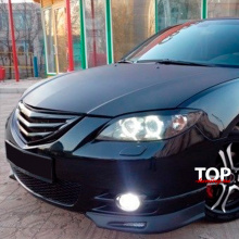 Накладки на передний бампер Sport на Mazda 3 BK (седан)