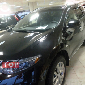 Дефлекторы с хромированной полосой на Nissan Murano 2 (Z51)