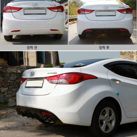 Диффузор заднего бампера Twin на Hyundai Elantra 5 (Avante MD)