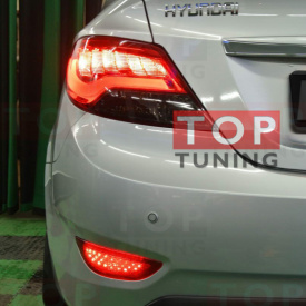 Задняя оптика  Red/Smoke на Hyundai Solaris