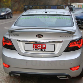Задние тюнинг фонари Smoke на Hyundai Solaris