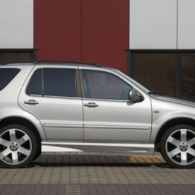 Накладки на пороги Prior на Mercedes ML 163