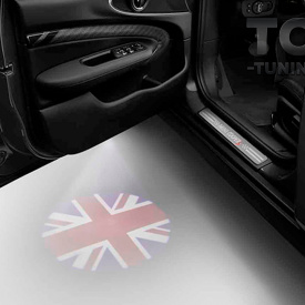 Проекторы логотипа в двери MINI