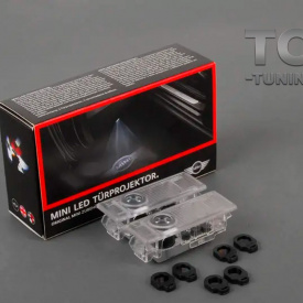 Проекторы логотипа в двери MINI