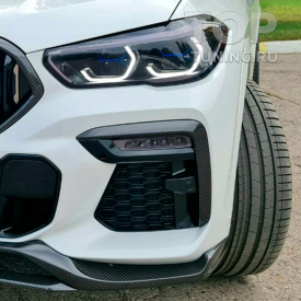 Карбоновые накладки Renegade на передний бампер для BMW X6 G06