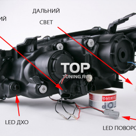 Передние светодиодные фары  Type 2 на Toyota Camry V50 (7)