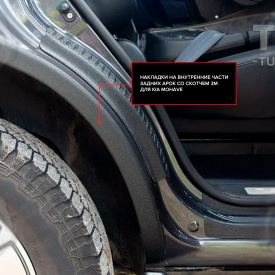Накладки Bastion Line на внутренние части задних арок Kia Mohave