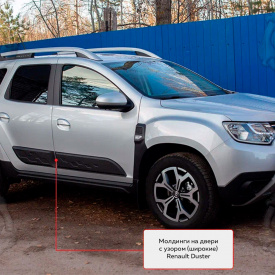Молдинги Bastion на двери (широкие) для Renault Duster 2