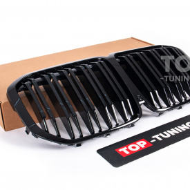 Черная решетка радиатора M Competition для BMW X7 G07 (20 ламелей)