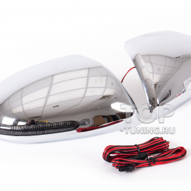 Хромированные крышки боковых зеркал с указателями поворотов GT для Mazda 2, 3, 6