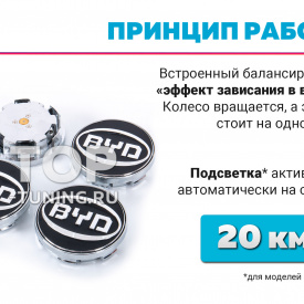 Парящие эмблемы 69мм. в диски BYD (4 шт)