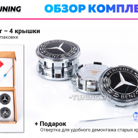 Парящие крышки 74,5 мм. в диски для Mercedes-Benz – новый тип (после 2020)