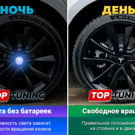 Большие черные колпачки на диски Tesla Model 3. Парящие эмблемы (комплект)