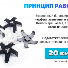 Большие черные колпачки на диски Tesla Model 3. Парящие эмблемы (комплект)