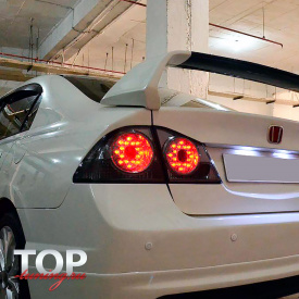 Задние светодиодные тюнинг-фонари Eagle Eyes FX Smoked на Honda Civic 4D (8)