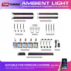 Атмосферная подсветка салона Ambient Light (18 в 1) - тюнинг Porsche Cayenne (2011-2016)