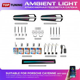 Атмосферная подсветка салона Ambient Light (17 в 1) - тюнинг Porsche Cayenne (2017-2023)