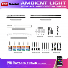 Атмосферная подсветка салона Ambient Light (20 в 1) - тюнинг Volkswagen Tiguan (2022-2023)