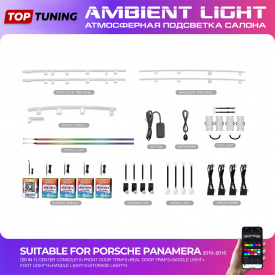 Атмосферная подсветка салона Ambient Light (20 в 1) - тюнинг Porsche Panamera (2010-2016)